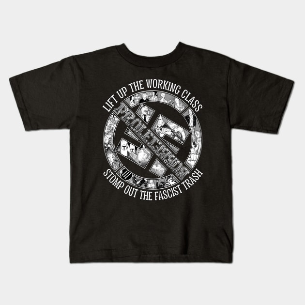 Proleterror up the workers Kids T-Shirt by Crimemachine